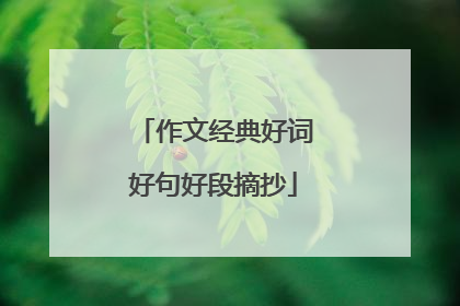 作文经典好词好句好段摘抄