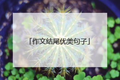 作文结尾优美句子