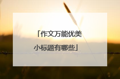 作文万能优美小标题有哪些