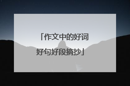 作文中的好词好句好段摘抄