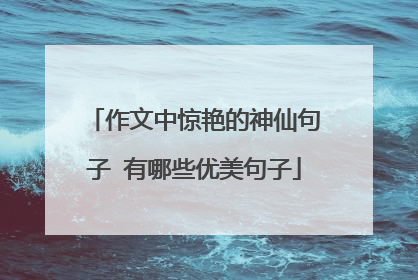 作文中惊艳的神仙句子 有哪些优美句子