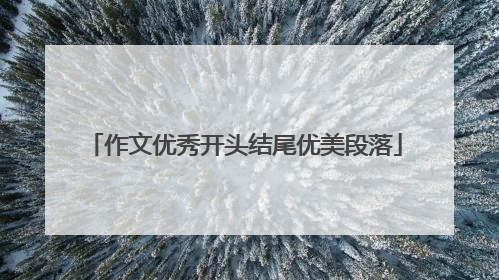 作文优秀开头结尾优美段落