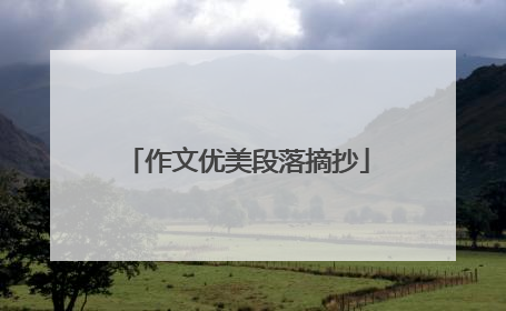 作文优美段落摘抄