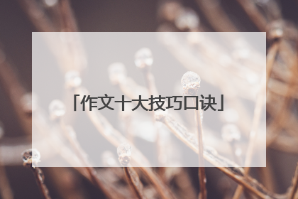 作文十大技巧口诀