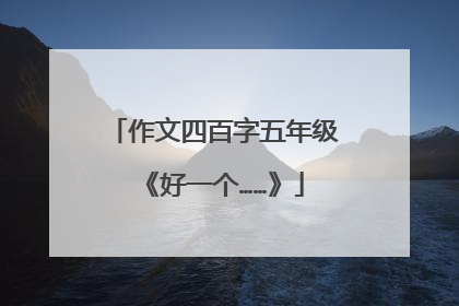 作文四百字五年级《好一个……》