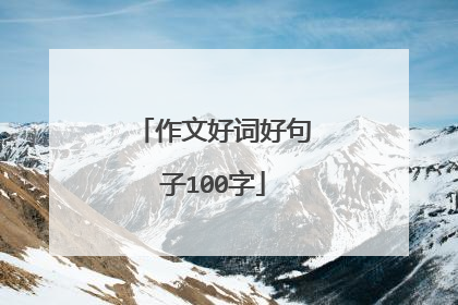 作文好词好句子100字