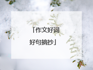 作文好词好句摘抄