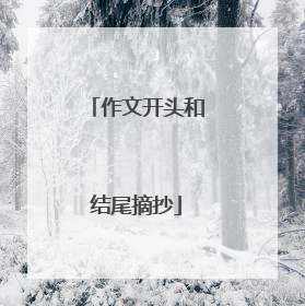 作文开头和结尾摘抄