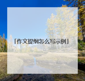 作文提纲怎么写示例