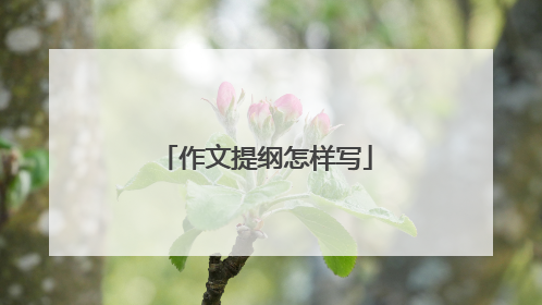 作文提纲怎样写