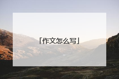 作文怎么写
