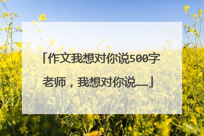 作文我想对你说500字 老师，我想对你说……