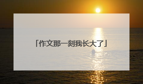 作文那一刻我长大了