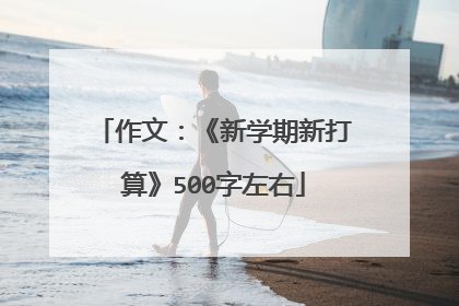 作文：《新学期新打算》500字左右