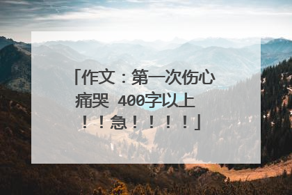 作文:第一次伤心痛哭 400字以上!!急!!!!