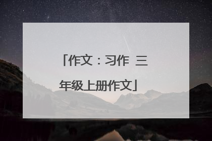 作文:习作 三年级上册作文