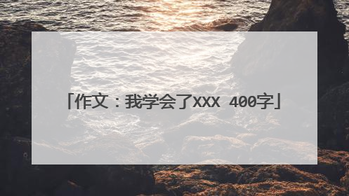 作文:我学会了XXX 400字