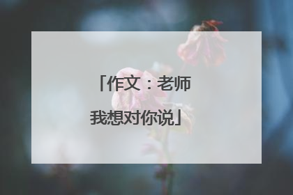 作文：老师我想对你说