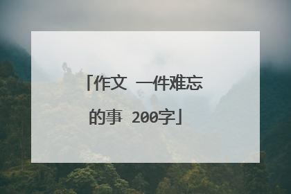 作文 一件难忘的事 200字