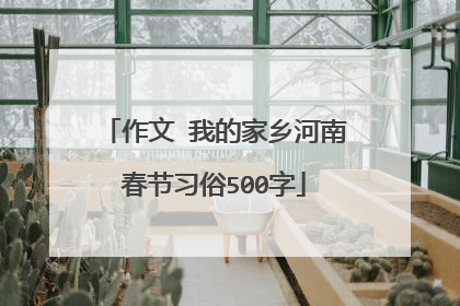 作文 我的家乡河南春节习俗500字