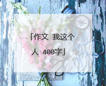 作文 我这个人 400字