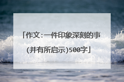 作文:一件印象深刻的事(并有所启示)500字