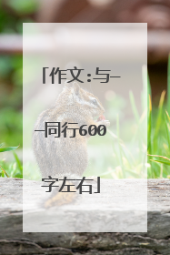 作文:与——同行600字左右