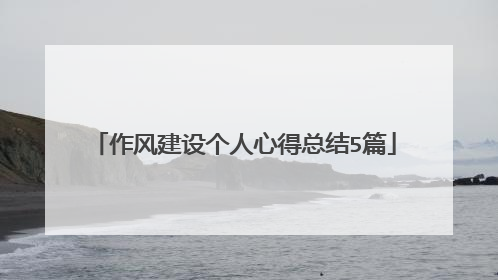 作风建设个人心得总结5篇