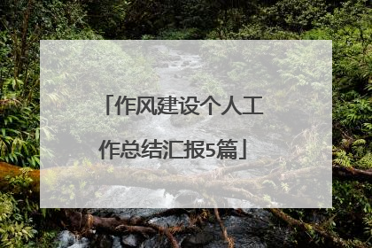 作风建设个人工作总结汇报5篇