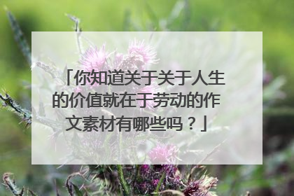你知道关于关于人生的价值就在于劳动的作文素材有哪些吗?