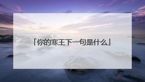 你的寒王下一句是什么