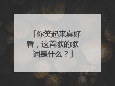 你笑起来真好看，这首歌的歌词是什么？