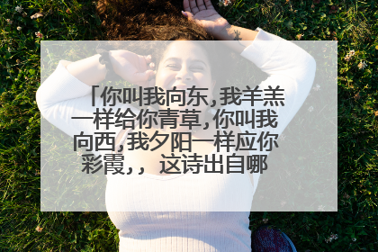 你叫我向东,我羊羔一样给你青草,你叫我向西,我夕阳一样应你彩霞,, 这诗出自哪里？ 作者是谁？！