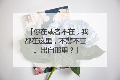 你在或者不在,我都在这里,不悲不喜。出自那里?