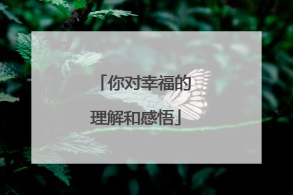 你对幸福的理解和感悟