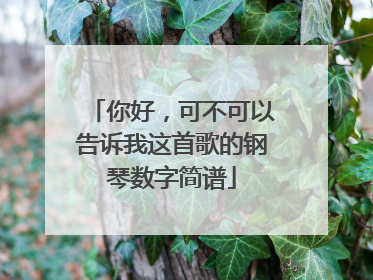 你好,可不可以告诉我这首歌的钢琴数字简谱