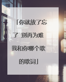 你就放了忘了 别再为难我和你哪个歌的歌词