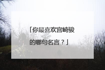 你最喜欢宫崎骏的哪句名言？