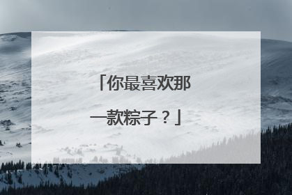 你最喜欢那一款粽子?