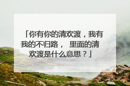你有你的清欢渡，我有我的不归路， 里面的清欢渡是什么意思？