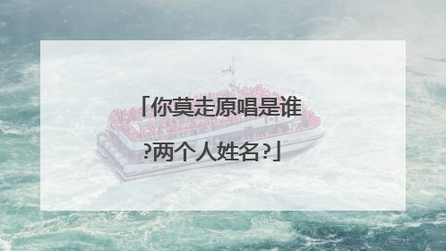 你莫走原唱是谁?两个人姓名?
