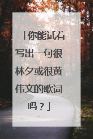 你能试着写出一句很林夕或很黄伟文的歌词吗?