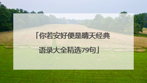 你若安好便是晴天经典语录大全精选79句