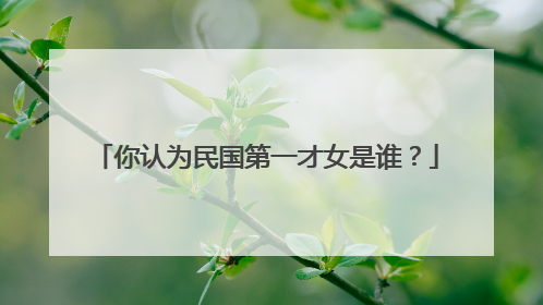 你认为民国第一才女是谁?