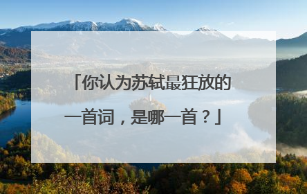 你认为苏轼最狂放的一首词,是哪一首?