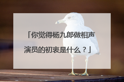 你觉得杨九郎做相声演员的初衷是什么？