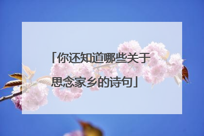 你还知道哪些关于思念家乡的诗句