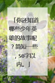 你还知道哪些少年英雄的故事呢？简短一些，50字以内。