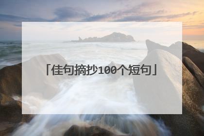 佳句摘抄100个短句