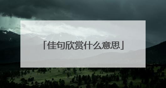 佳句欣赏什么意思